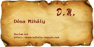 Dósa Mihály névjegykártya